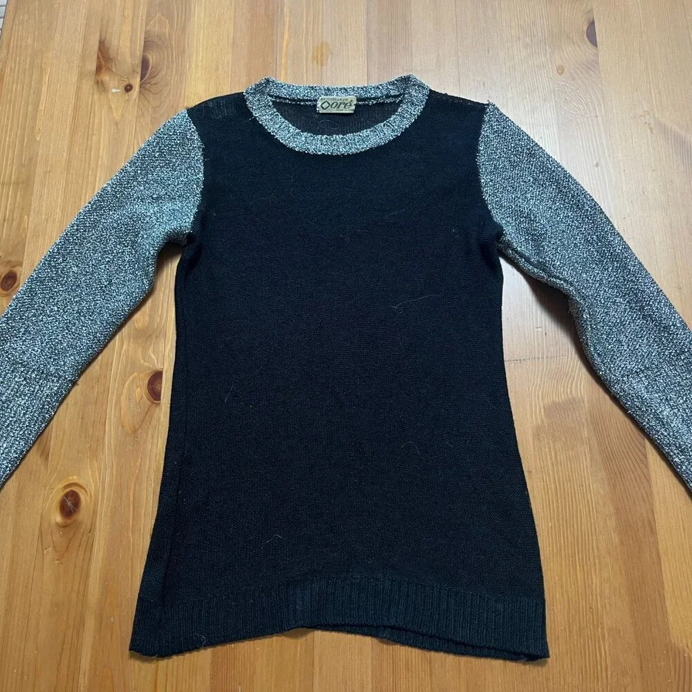 Vintage black & silver mesh top - Picture 1 of 4